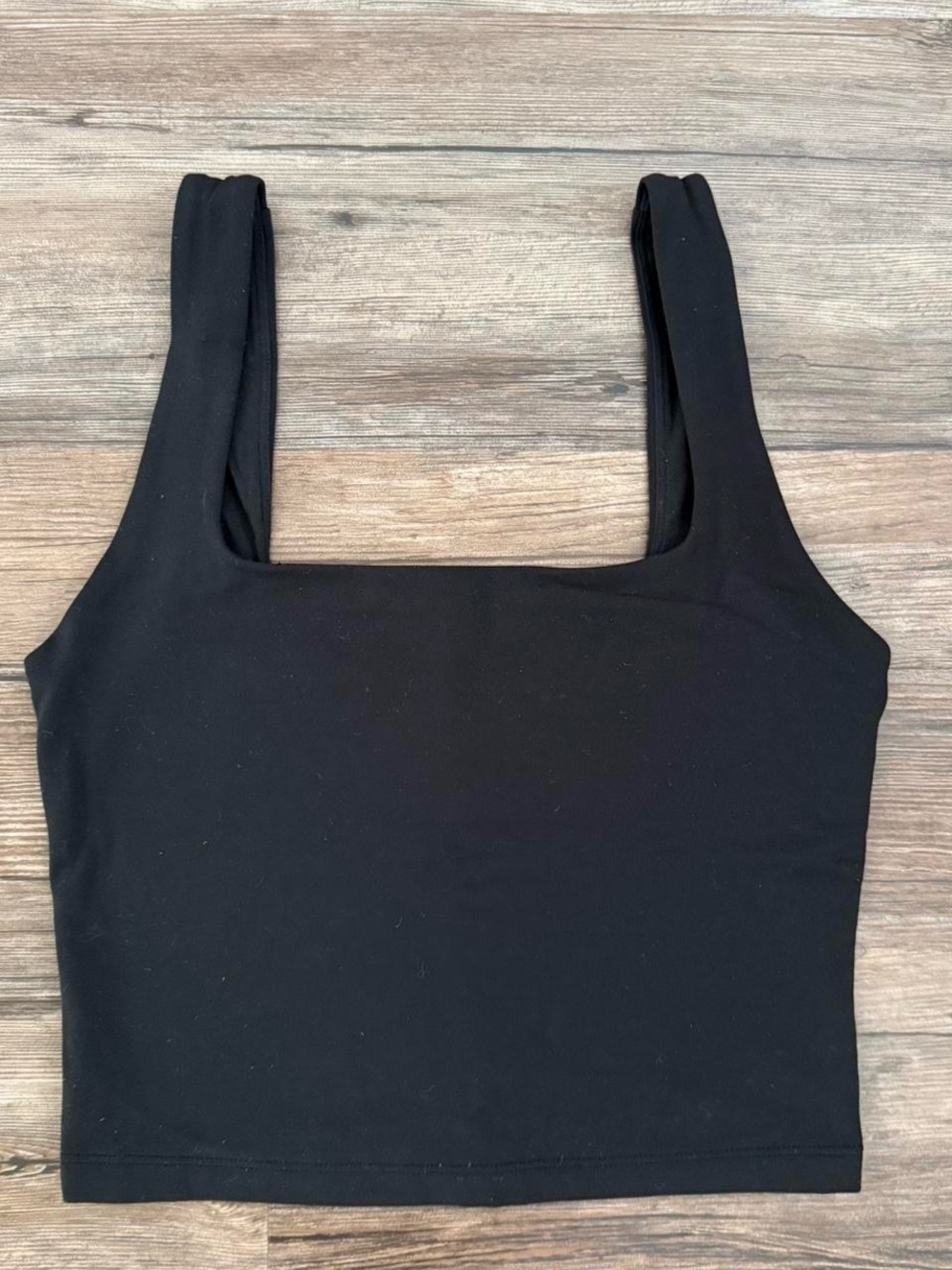 Black Workout Tank Cropped Double Lined